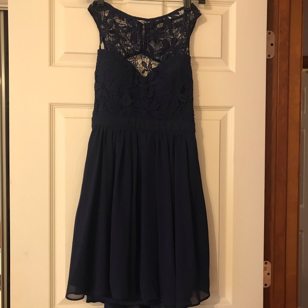 Lulu’s- Navy Blue Lace Dress
